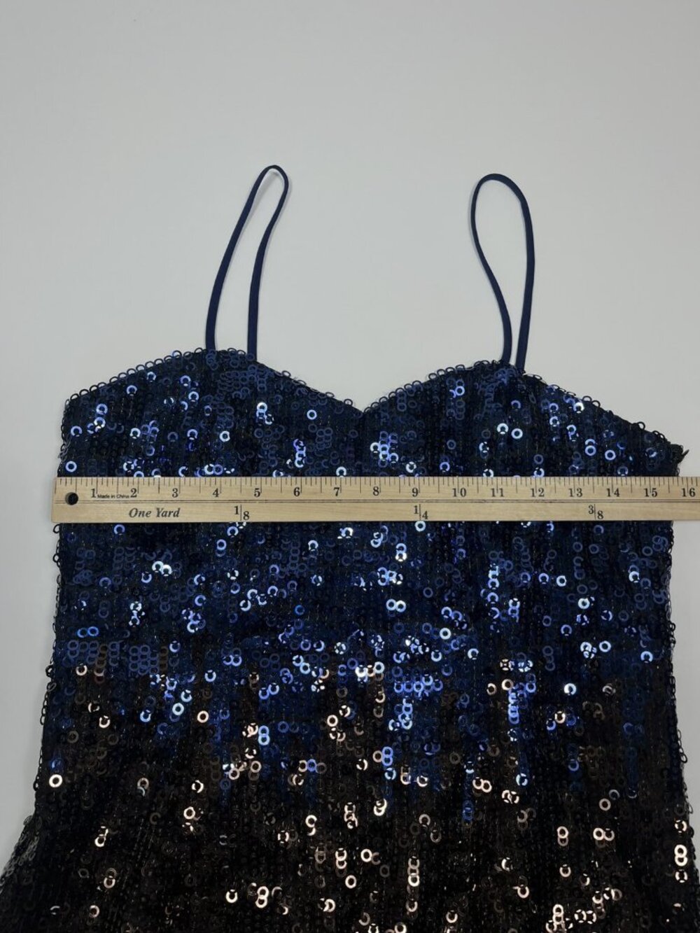 Vintage Jolene Dress Womens 10 Blue Sequin Ombre Sleeveless Mini Y2K Taylor - Picture 7 of 11